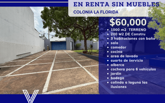 CASA EN RENTA IDEAL PARA EMPRESA, COLONIA LA FLORIDA