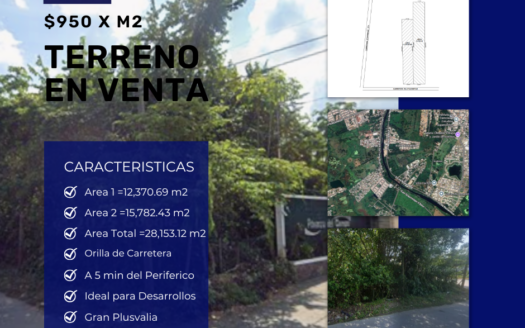 TERRENO EN VENTA EN ZONA IXTACOMITAN VILLAHERMOSA TABASCO, IDEAL PARA DESARROLLADORES