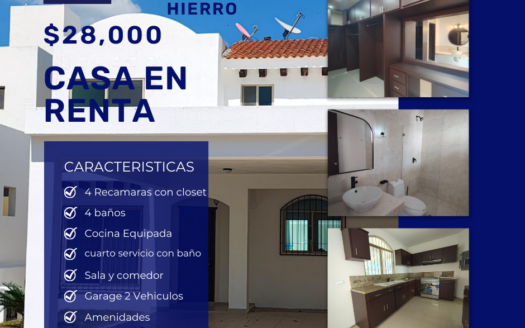 CASA EN RENTA EN RESIDENCIAL PUERTO DE HIERRO
