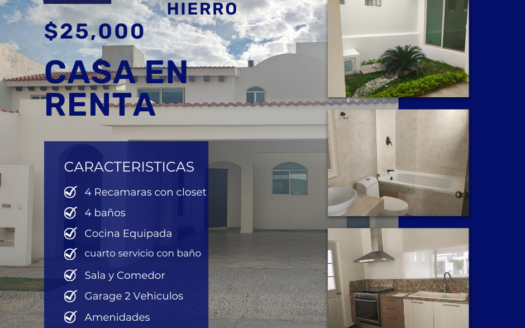 CASA EN RENTA EN PUERTA DE HIERRO EN ZONA COUNTRY
