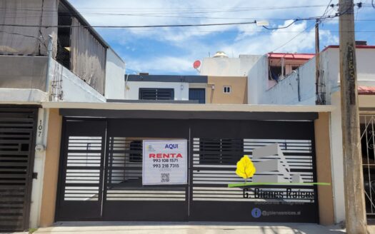 RENTA CASA – FRACC. DEPORTIVA CLIMATIZADA, 1 REC. EN PLANTA BAJA, PARA OFICINA O CASA HABITACION. TABASCO CENTRO.