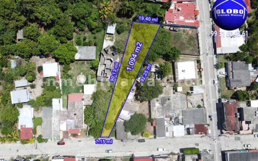 Terreno en venta 1,094 m2 en Macultapec, Centro, Tabasco, zona alta, sobre calle pavimentada. Ideal para casa grande o negocio.